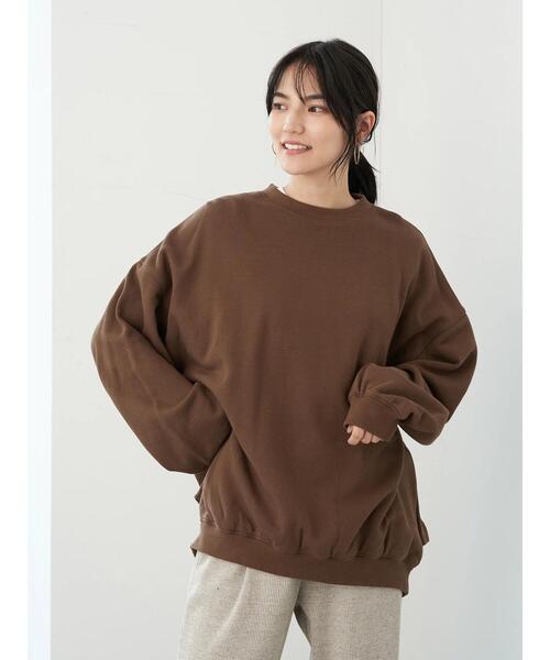 AMERICAN HOLIC(アメリカンホリック)の「サイドタックドロップショルダー裏毛チュニック 〇*(スウェット・レディース・アイボリー/チャコールグレー/ブラック/グレイッシュベージュ/キャメル/ブラウン・FREE)」の22枚目の写真