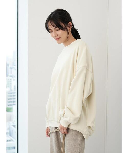 AMERICAN HOLIC(アメリカンホリック)の「サイドタックドロップショルダー裏毛チュニック 〇*(スウェット・レディース・アイボリー/チャコールグレー/ブラック/グレイッシュベージュ/キャメル/ブラウン・FREE)」の11枚目の写真