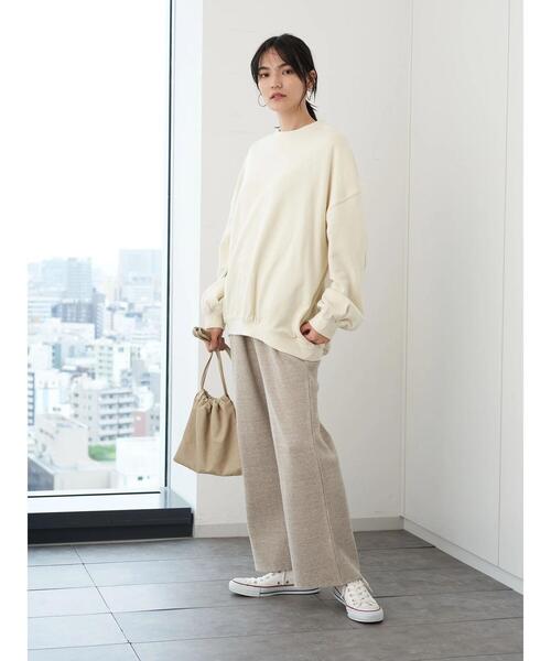 AMERICAN HOLIC(アメリカンホリック)の「サイドタックドロップショルダー裏毛チュニック 〇*(スウェット・レディース・アイボリー/チャコールグレー/ブラック/グレイッシュベージュ/キャメル/ブラウン・FREE)」の13枚目の写真