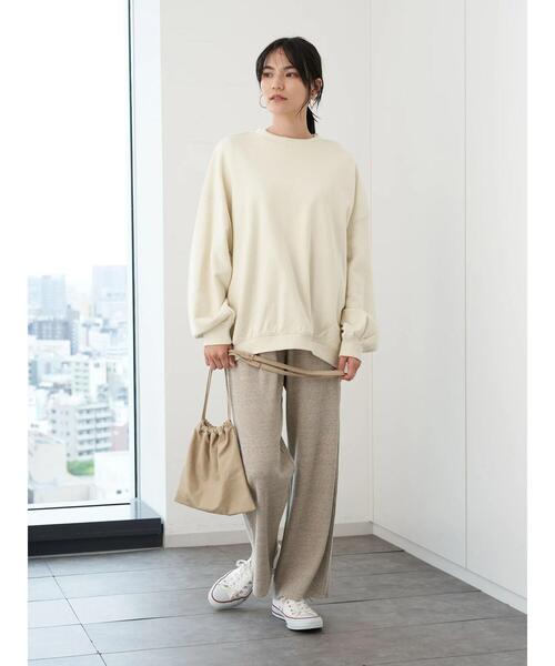 AMERICAN HOLIC(アメリカンホリック)の「サイドタックドロップショルダー裏毛チュニック 〇*(スウェット・レディース・アイボリー/チャコールグレー/ブラック/グレイッシュベージュ/キャメル/ブラウン・FREE)」の14枚目の写真