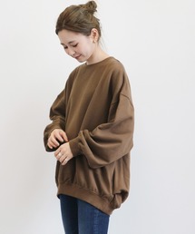 AMERICAN HOLIC | サイドタックドロップショルダー裏毛チュニック 〇＊(スウェット)