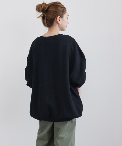 AMERICAN HOLIC(アメリカンホリック)の「サイドタックドロップショルダー裏毛チュニック 〇*(スウェット・レディース・アイボリー/チャコールグレー/ブラック/グレイッシュベージュ/キャメル/ブラウン・FREE)」の7枚目の写真