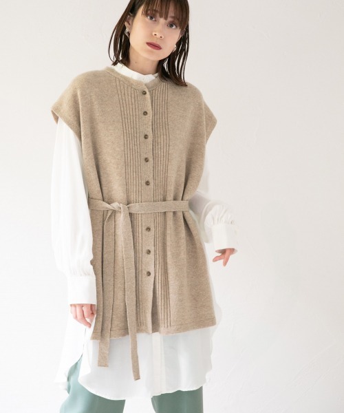 LOWRYS FARM（ローリーズファーム）の「シャツライクニットベスト　893379（ベスト・レディース・アイボリー/ブラック/ブラウン・FREE）」の3枚目の写真