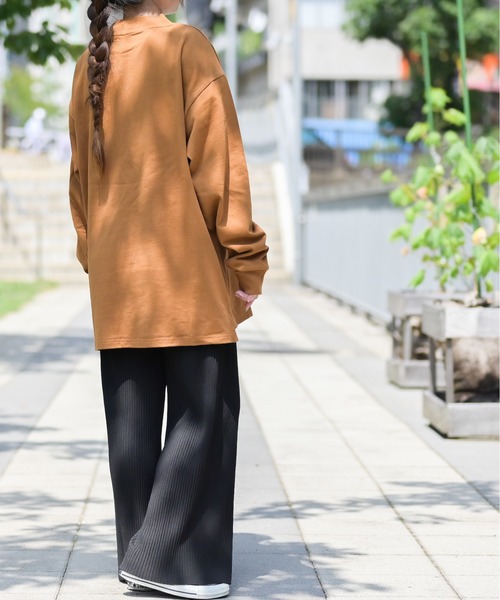 JOHN'S CLOSET（ジョンズクローゼット）の「【i】天竺 モックネック ロングTシャツ（Tシャツ/カットソー・メンズ・ホワイト/テラコッタ/ライトベージュ/ライトパープル/サックスブルー/ブラック/パープル/チャコールグレー/グリーン・MEDIUM/X-LARGE/LARGE）」の12枚目の写真