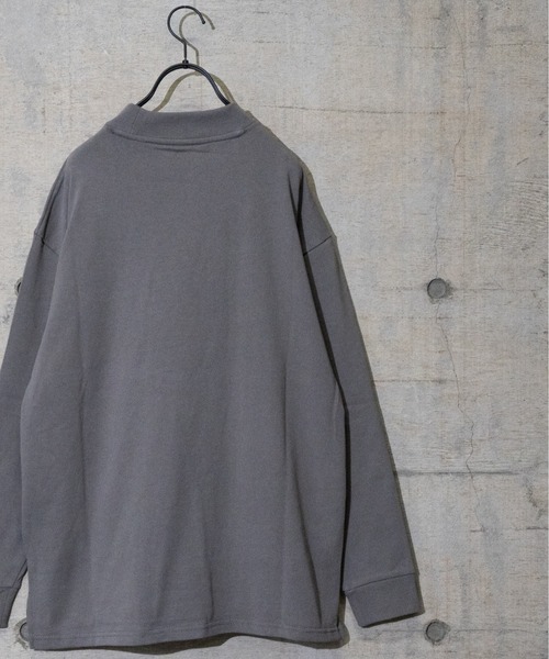 JOHN'S CLOSET（ジョンズクローゼット）の「【i】天竺 モックネック ロングTシャツ（Tシャツ/カットソー・メンズ・ホワイト/テラコッタ/ライトベージュ/ライトパープル/サックスブルー/ブラック/パープル/チャコールグレー/グリーン・MEDIUM/X-LARGE/LARGE）」の21枚目の写真