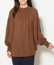 Tiara | スクエアドットハイネックボリューム袖ブラウス(シャツ/ブラウス)