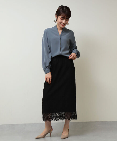 NOLLEY’S Sophi(ノーリーズソフィ)の「2wayオープンブラウス(シャツ/ブラウス・レディース・ブラック/ベージュ/グレイッシュブルー・36/38)」の19枚目の写真
