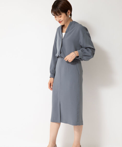 NOLLEY’S Sophi(ノーリーズソフィ)の「2wayオープンブラウス(シャツ/ブラウス・レディース・ブラック/ベージュ/グレイッシュブルー・36/38)」の20枚目の写真
