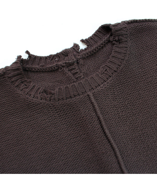 MODE ROBE（モードローブ）の「2WAYクラッシュデザインオーバーニット（ニット/セーター・レディース・ブラウン/アイボリー・FREE）」の20枚目の写真