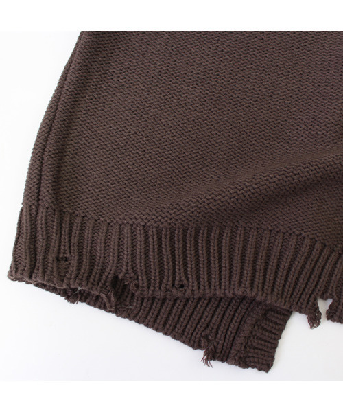 MODE ROBE（モードローブ）の「2WAYクラッシュデザインオーバーニット（ニット/セーター・レディース・ブラウン/アイボリー・FREE）」の22枚目の写真