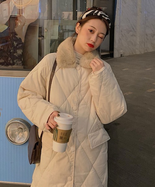 Girly Doll（ガーリードール）の「エコファー襟付きキルティング