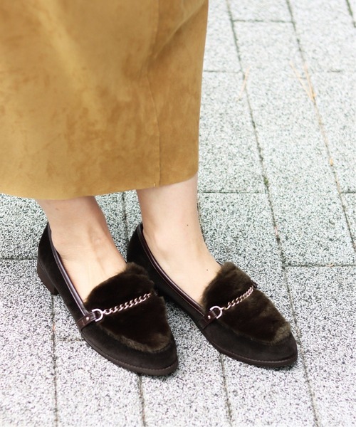 Le Talon ﾙﾀﾛﾝ の ファーチェーンビットローファー ローファー Wear