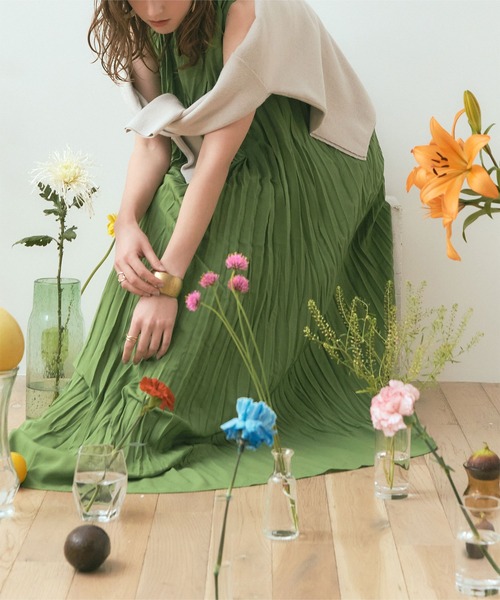 titivate（ティティベイト）の「ﾜｯｼｬｰﾌﾟﾘｰﾂﾉｰｽﾘｰﾌﾞﾜﾝﾋﾟｰｽ（ワンピース・レディース・グリーン/ブラック/ブラウン・L/S/M）」の21枚目の写真