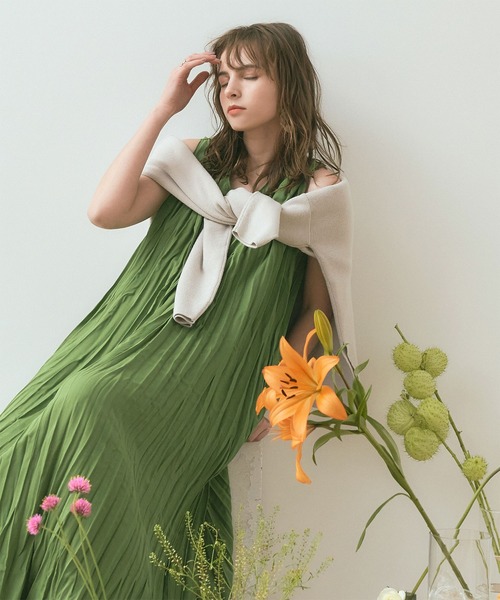 titivate（ティティベイト）の「ﾜｯｼｬｰﾌﾟﾘｰﾂﾉｰｽﾘｰﾌﾞﾜﾝﾋﾟｰｽ（ワンピース・レディース・グリーン/ブラック/ブラウン・L/S/M）」の4枚目の写真