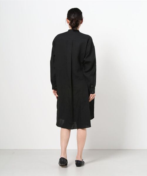 ♪♪ジムフレックス　リネンシャツワンピ　黒　size14 GYMPHLEX Gymphlex ジムフレックス リネン ドレスシャツ シャツ