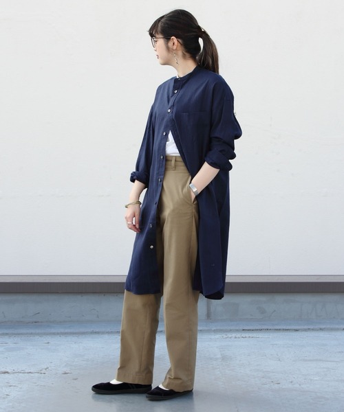 ジムフレックス GYMPHLEX ゆったり リネン　シャツワンピース日本製 gy-b0243kls_b.jpg