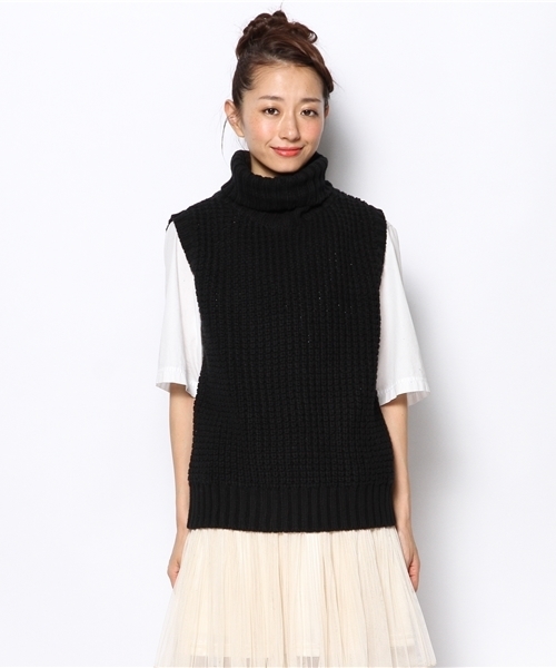 CIAOPANIC（チャオパニック）の「【Ciaopanic】ニットベスト（ニット/セーター・レディース・ホワイト/ブラック/ネイビー・FREE）」の9枚目の写真