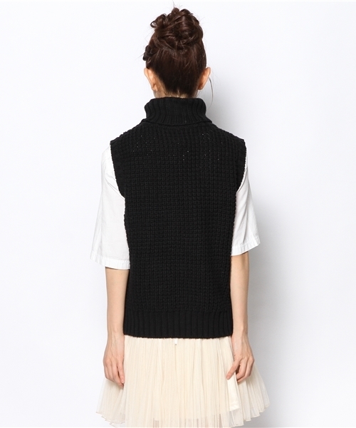 CIAOPANIC（チャオパニック）の「【Ciaopanic】ニットベスト（ニット/セーター・レディース・ホワイト/ブラック/ネイビー・FREE）」の5枚目の写真