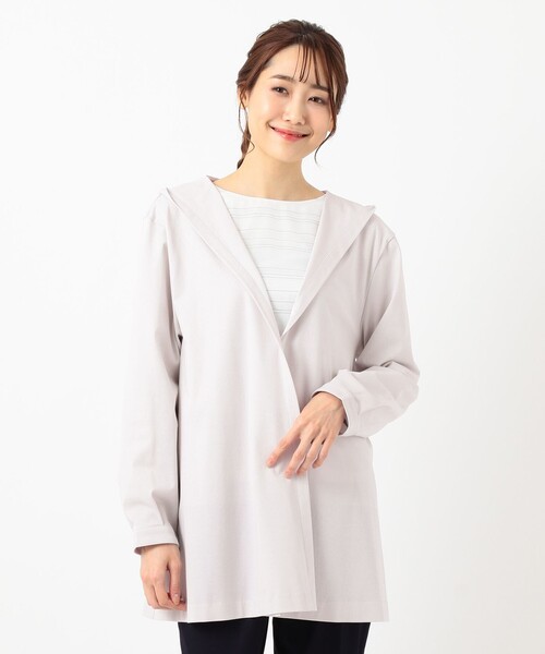 J.PRESS(ジェイプレス)の「【洗える】ライトツイルジャージー フーデッド カーディガン(カーディガン/ボレロ・レディース・ネイビー系/ベージュ系・F)」の4枚目の写真