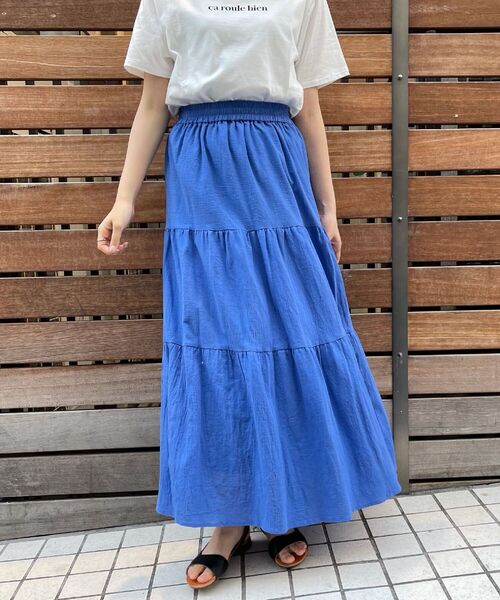 fredy repit（フレディレピ）の「ティアードロングスカート（スカート・レディース・オフホワイト/ブルー/ホワイト系その他5・38）」の3枚目の写真
