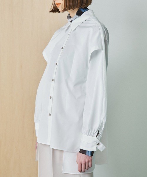 UNITED TOKYO(ユナイテッドトウキョウ)の「2wayルーズオーバーシャツ(シャツ/ブラウス・レディース・ホワイト/ブラック・0)」の12枚目の写真