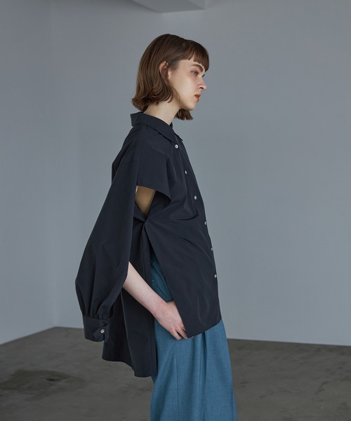 UNITED TOKYO(ユナイテッドトウキョウ)の「2wayルーズオーバーシャツ(シャツ/ブラウス・レディース・ホワイト/ブラック・0)」の16枚目の写真