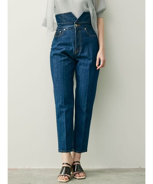 LAGUNAMOON(ラグナムーン)の「ハイウエストデザインデニムパンツ(デニムパンツ・レディース・ブルー/インディゴブルー・SMALL/MEDIUM)」の1枚目の写真