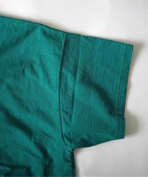 REMI RELIEF（レミレリーフ）の「REMI RELIEF(レミレリーフ) 別注オーバーサイズドローコード刺繍TEE 16/-天竺（Tシャツ/カットソー・メンズ・ホワイト/グリーン・SMALL/MEDIUM/LARGE）」の6枚目の写真