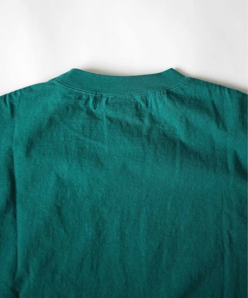 REMI RELIEF（レミレリーフ）の「REMI RELIEF(レミレリーフ) 別注オーバーサイズドローコード刺繍TEE 16/-天竺（Tシャツ/カットソー・メンズ・ホワイト/グリーン・SMALL/MEDIUM/LARGE）」の4枚目の写真
