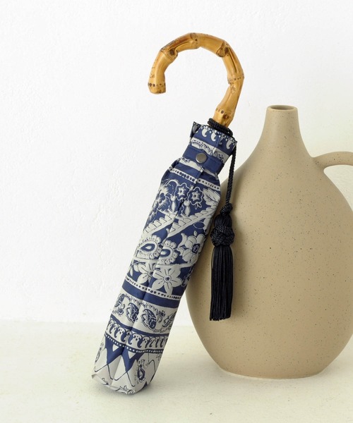 折りたたみ日傘 完全遮光100％ 晴雨兼用 インド更紗柄（内