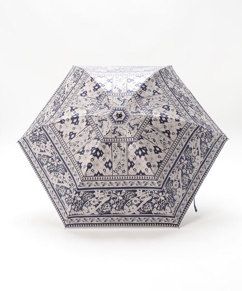 utatane（ウタタネ）の「折りたたみ日傘 完全遮光100％ 晴雨兼用 インド更紗柄（内ストラップ付）（折りたたみ傘・レディース・ネイビー/レッド/マスタード/ピンク/ブルー・FREE）」の10枚目の写真