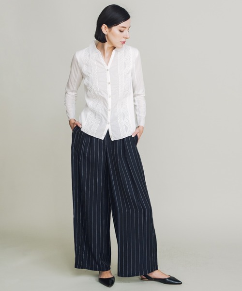 COOMB（クーム）の「ピンストライプワイドパンツ（その他パンツ・レディース・ネイビー・38(M)/40(L)）」の8枚目の写真