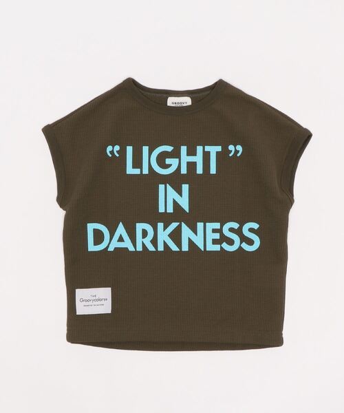 GROOVY COLORS(グルービーカラーズ)の「DRY-Xワッフル LID ノースリーブTシャツ(Tシャツ/カットソー・キッズ・ブラック/カーキ・100/110/120/90)」の3枚目の写真