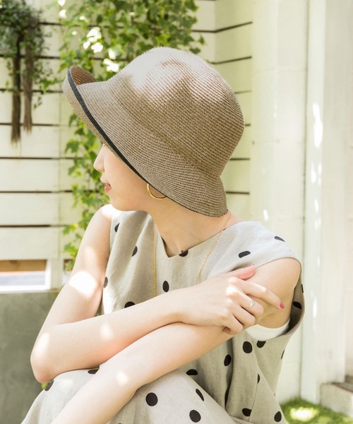 URBAN RESEARCH(アーバンリサーチ)の「ブリムラインペーパーハット(ハット・レディース・ブラウン/ナチュラル・-)」の2枚目の写真