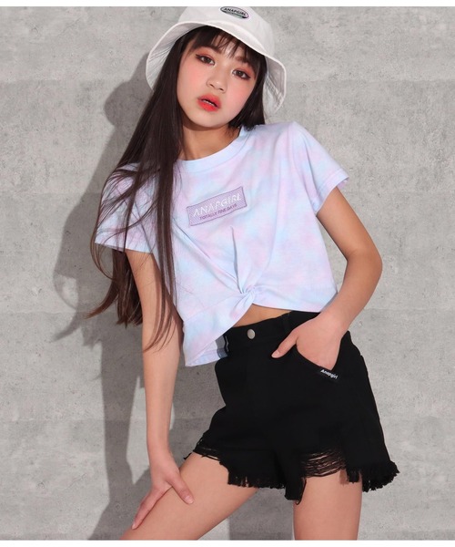 ANAP GｉRL（アナップガール）の「裾クラッシュモノトーンツイルショートパンツ（その他パンツ・キッズ・ホワイト/ブラック・S/M/XS）」の18枚目の写真