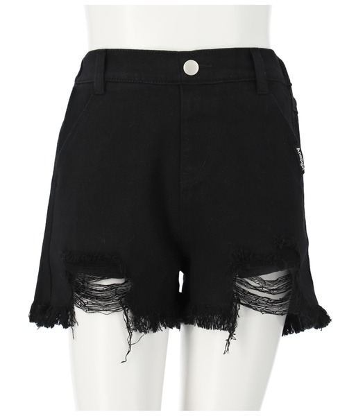 ANAP GｉRL（アナップガール）の「裾クラッシュモノトーンツイルショートパンツ（その他パンツ・キッズ・ホワイト/ブラック・S/M/XS）」の9枚目の写真