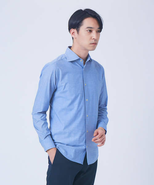 ABAHOUSE(アバハウス)の「マルチストレッチファブリックプリント TECH シャツ(シャツ/ブラウス・メンズ・サックスブルー/ホワイト/ネイビー・44/46/48/50)」の3枚目の写真
