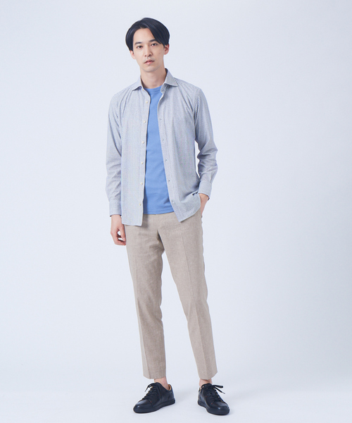 ABAHOUSE(アバハウス)の「マルチストレッチファブリックプリント TECH シャツ(シャツ/ブラウス・メンズ・サックスブルー/ホワイト/ネイビー・44/46/48/50)」の5枚目の写真