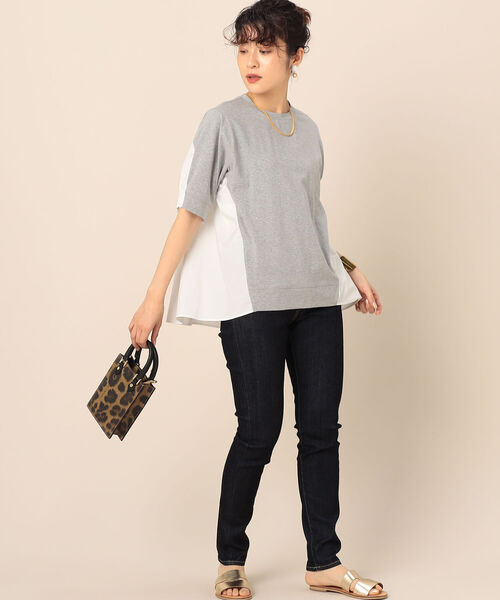 NOLLEY’S（ノーリーズ）の「【WEB限定】布帛切り替えTシャツ（Tシャツ/カットソー・レディース・ライトグレー/ブラック/オフホワイト・FREE）」の15枚目の写真