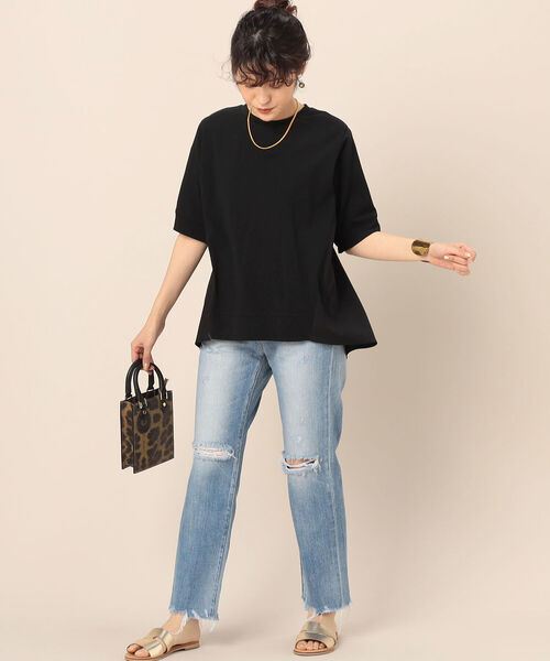 NOLLEY’S（ノーリーズ）の「【WEB限定】布帛切り替えTシャツ（Tシャツ/カットソー・レディース・ライトグレー/ブラック/オフホワイト・FREE）」の18枚目の写真