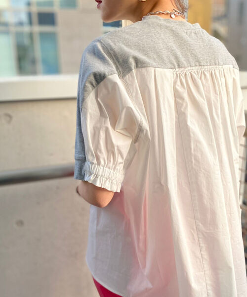 NOLLEY’S（ノーリーズ）の「【WEB限定】布帛切り替えTシャツ（Tシャツ/カットソー・レディース・ライトグレー/ブラック/オフホワイト・FREE）」の22枚目の写真