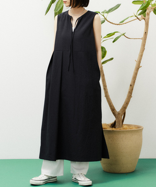 converse tokyo パフスリーブ ワンピース 黒 BACK LOGO HALFSLEEVE BOXY DRESS｜CONVERSE TOKYO (コンバース