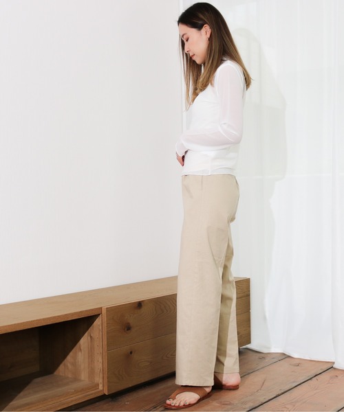 Per sist ence(パーシエンス)の「Per sist ence/パーシエンス シアーハイネックプルオーバー/ キャミ付き(Tシャツ/カットソー・レディース・ブラック/オフホワイト/グレイッシュベージュ/グレー/ミント/パープル・FREE)」の9枚目の写真