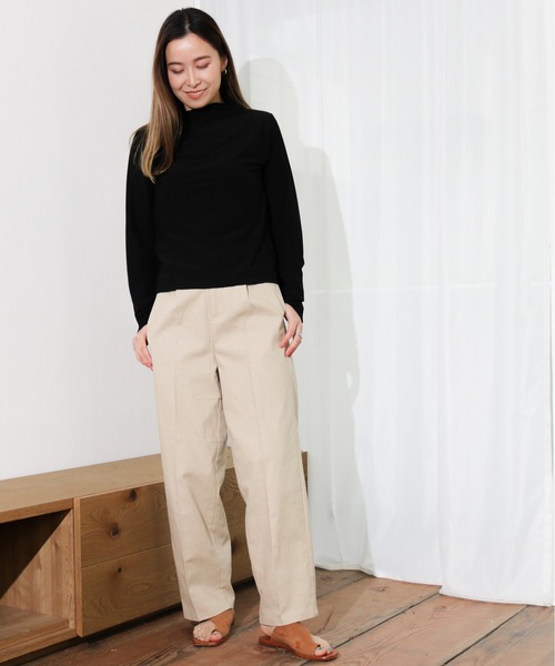 Per sist ence(パーシエンス)の「Per sist ence/パーシエンス シアーハイネックプルオーバー/ キャミ付き(Tシャツ/カットソー・レディース・ブラック/オフホワイト/グレイッシュベージュ/グレー/ミント/パープル・FREE)」の13枚目の写真