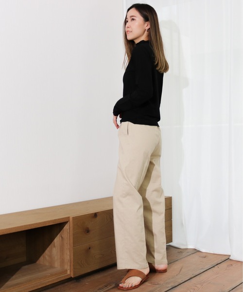 Per sist ence(パーシエンス)の「Per sist ence/パーシエンス シアーハイネックプルオーバー/ キャミ付き(Tシャツ/カットソー・レディース・ブラック/オフホワイト/グレイッシュベージュ/グレー/ミント/パープル・FREE)」の14枚目の写真