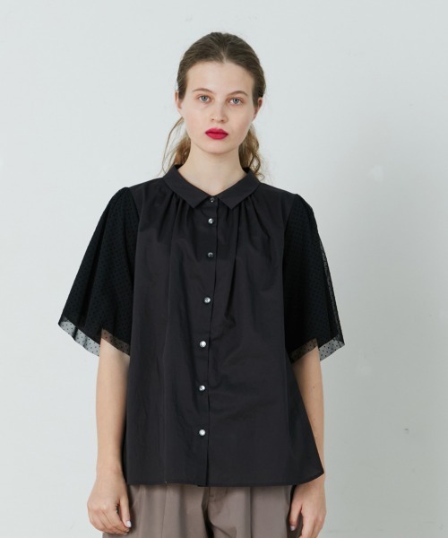 FRAPBOIS（フラボア）の「シアードット ブラウス（シャツ/ブラウス・レディース・ホワイト/ブラック・1/0）」の2枚目の写真