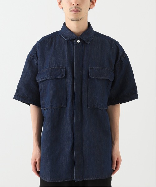 C.E（シーイー）の「【C.E / シーイー】 DENIM SHORT SLEEVE SHIRT（シャツ/ブラウス・メンズ・ブルー・LARGE/MEDIUM/X-LARGE）」の3枚目の写真