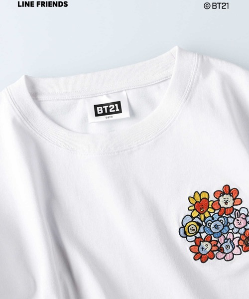 BT21×Loungedress　 Tシャツ　白　フリーサイズ BT21」プリントTシャツ(M ホワイト): トップス｜Right-on公式