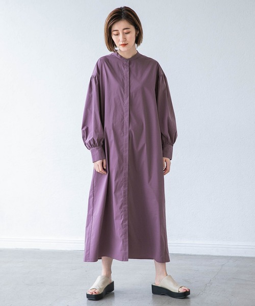 A part by(アパートバイ)の「【ソロテックス】使用/スタンドカラーシャツワンピース 958056(シャツワンピース・レディース・グレー系その他/グリーン系その他4/パープル系その他2・FREE)」の14枚目の写真