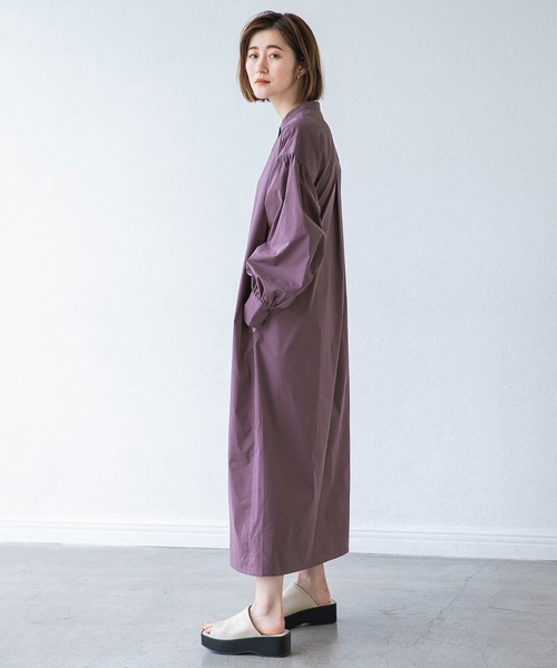 A part by(アパートバイ)の「【ソロテックス】使用/スタンドカラーシャツワンピース 958056(シャツワンピース・レディース・グレー系その他/グリーン系その他4/パープル系その他2・FREE)」の20枚目の写真